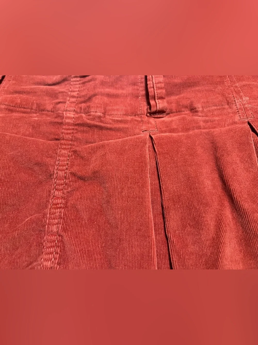 Free People Corduroy Mini Skirt in Brick  Red